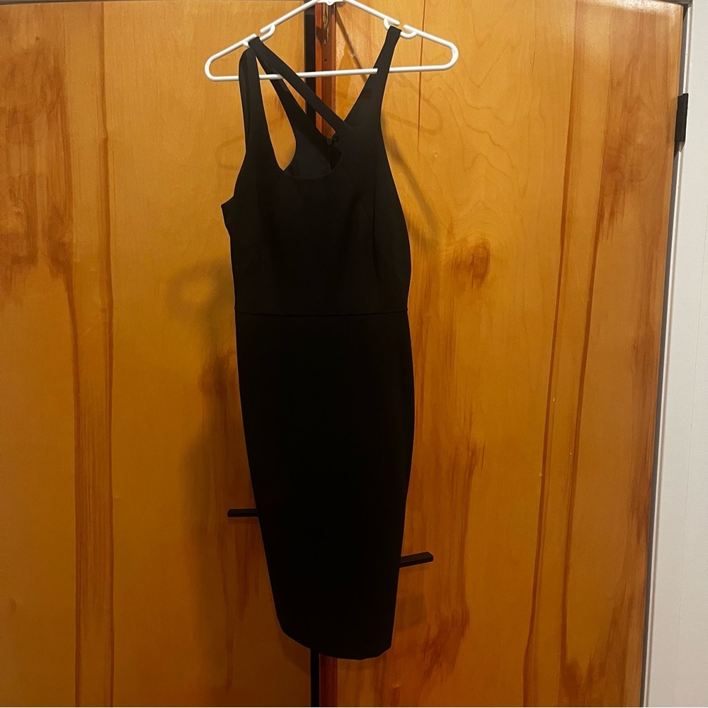 Halston Heritage Black Midi Dress